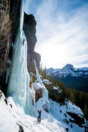 Ice Climbing in Hyalite Canyon