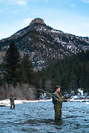 Fishing in Gallatin River in Gallatin Canyon