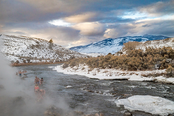 Boiling River at Sunset