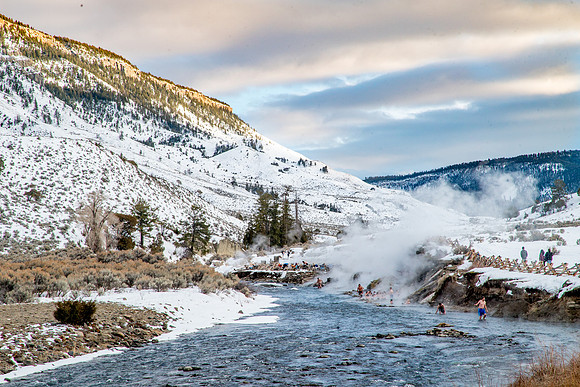 Boiling River at Sunset