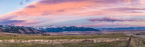 Bridger Mountain Range Sunset from Springhill Road