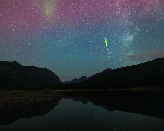Hyalite Meteor and Aurora