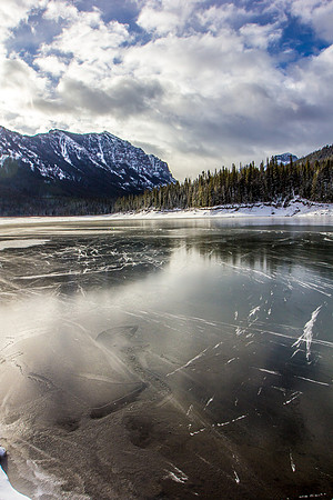 Hyalite Reservoir with a fresh sheet of ice