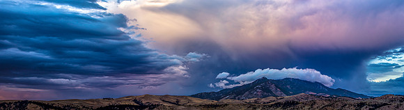 Storm Sunset over the Bridger Mountain Range