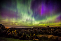Northern Lights over Makoshika State Park, Montana