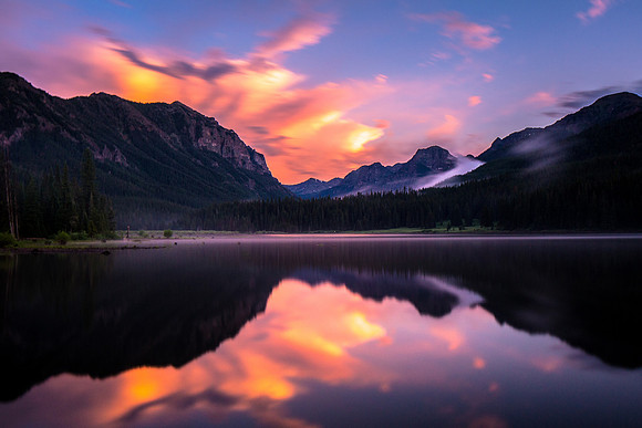 Hyalite Reservoir silky sunst