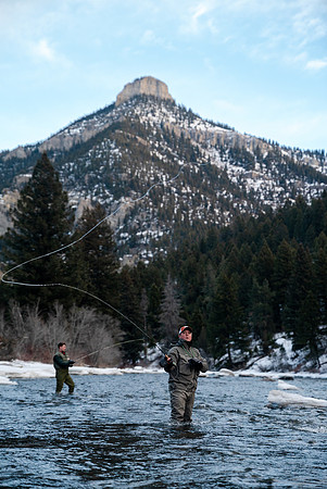 Fishing in Gallatin River in Gallatin Canyon