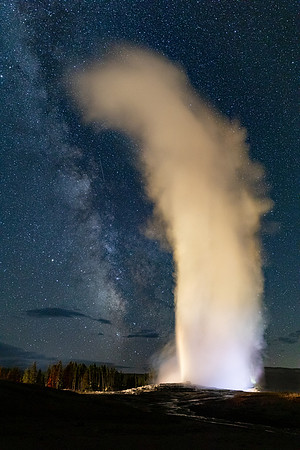 Stars over Old Faithful