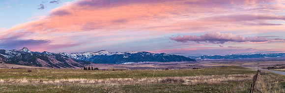 Bridger Mountain Range Sunset from Springhill Road