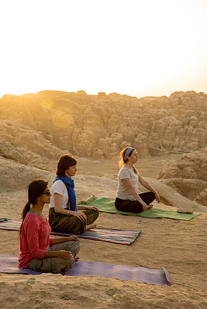 Yoga outside of Petra
