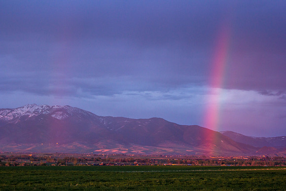 Rainbow of the Bridger Mountains outside of Bozeman, Montana