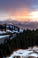 Spanish Peaks sunset from Bozeman
