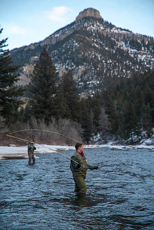 Fishing in Gallatin River in Gallatin Canyon