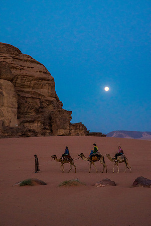Camel Rides in Wadi Rum under the Full Moon